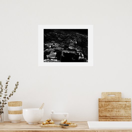 カリフォルニア州航空白黒写真 ポスター (キッチン)