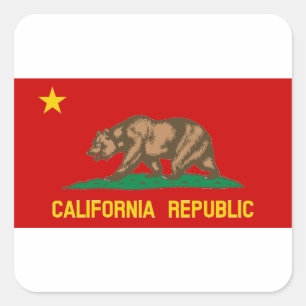 カリフォルニア州赤共産国旗 スクエアシール