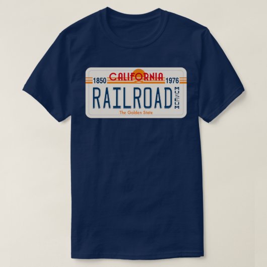 カリフォルニア州鉄道博物館カリフォルニアライセンス Tシャツ (デザイン正面)