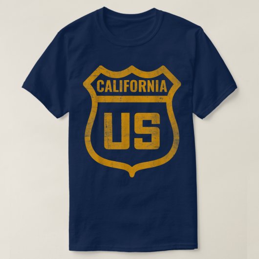 カリフォルニア州 – アメリカのハイウェイ動揺しての風化 Tシャツ (デザイン正面)