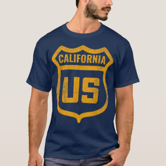 カリフォルニア州 - アメリカ国道　ダメージ加工　ウェザード仕上げ Tシャツ