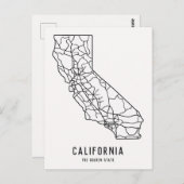 カリフォルニア州 アメリカ 地図 - ゴールデンステートマップ ポストカード (正面/裏面)
