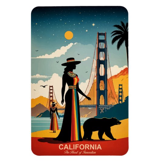 カリフォルニア州：イノベーションのハート柔軟性 マグネット (縦)