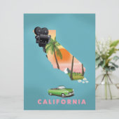 カリフォルニア州 イラストマップ ポスター 招待状 (スタンド正面)