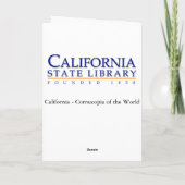 カリフォルニア州 – コルヌコピア・オブ・ザ・ワールド カード (裏面)