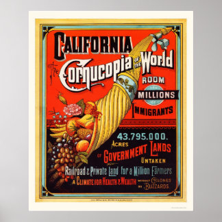 カリフォルニア州 – コルヌコピア・オブ・ザ・ワールド ポスター