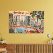 カリフォルニア州(ゴールデンウエスト)ラージレターのシーン キャンバスプリント (インサイチュ (リビング))