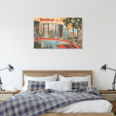 カリフォルニア州(ゴールデンウエスト)ラージレターのシーン キャンバスプリント (インサイチュ (寝室))