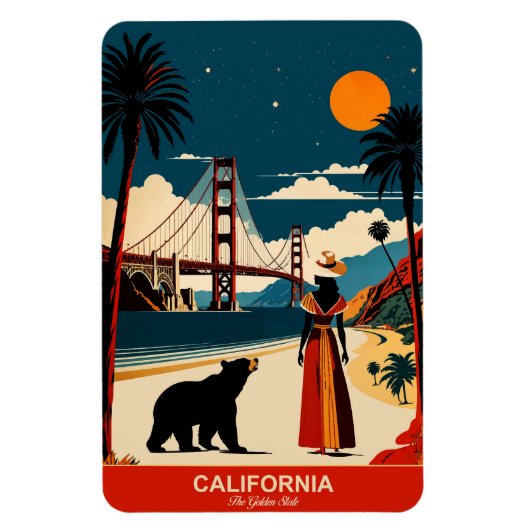 カリフォルニア州：ゴールデン州フレキシブル マグネット (縦)