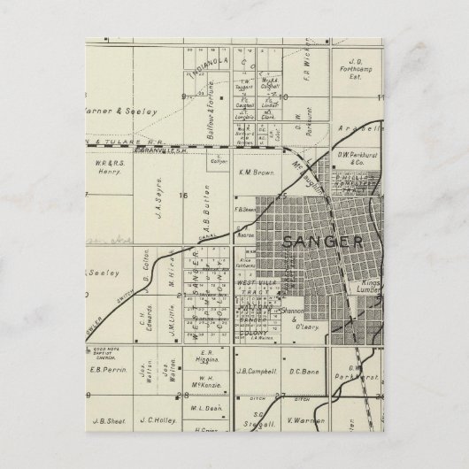 カリフォルニア州,サンガー ポストカード (正面)