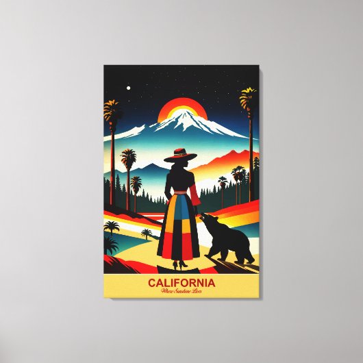 カリフォルニア州：サンシャインが住む場所 キャンバスプリント (正面)