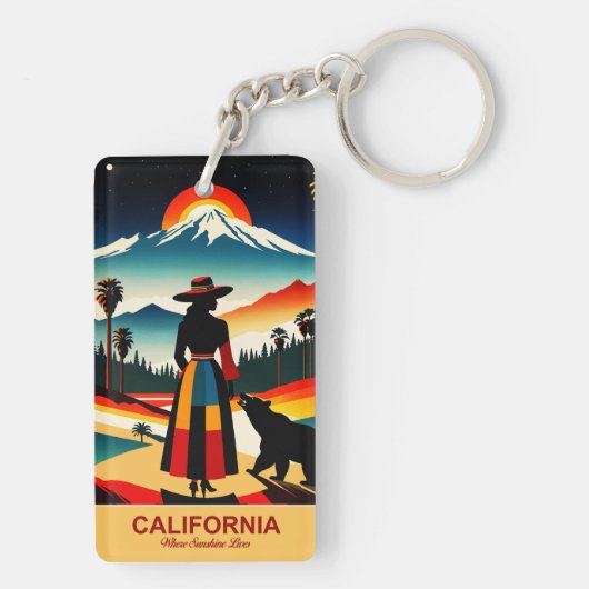 カリフォルニア州：サンシャインが住む場所 キーホルダー (裏面)