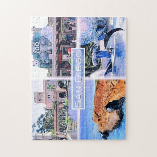カリフォルニア州 – サンディエゴ – モザイク – 米国 – ジグソーパズル (縦)