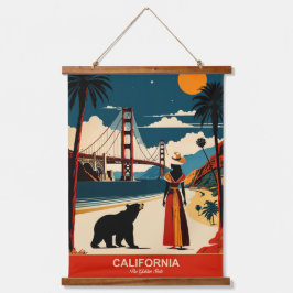 カリフォルニア州：ザ・ゴールデン州 吊り下げ型タペストリー