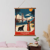 カリフォルニア州：ザ・ゴールデン州 吊り下げ型タペストリー (寝室)