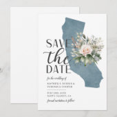 カリフォルニア州 ダスティーブルー デスティネーション ウェディング セーブザデート (正面/裏面)