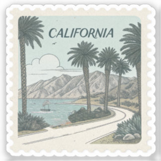 カリフォルニア州 パシフィックコーストハイウェイ ヴィンテージスタンプ シール