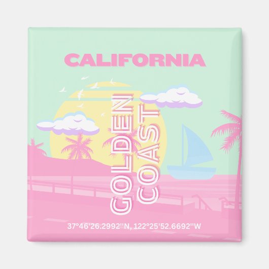 カリフォルニア州，ビーチ，トラベルアート名門私立校風の, マグネット (正面)