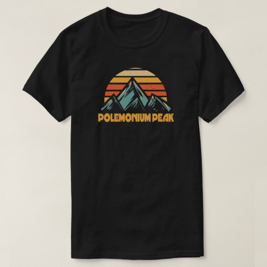 カリフォルニア州 ポレモニウムピーク レトロターコイズ Tシャツ (デザイン正面)