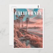 カリフォルニア州：マンハッタンヴィンテージビーチ ポストカード (正面/裏面)