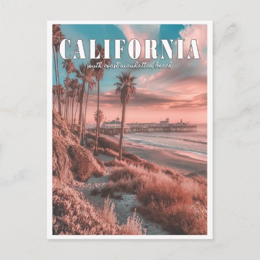 カリフォルニア州：マンハッタンヴィンテージビーチ ポストカード (正面)