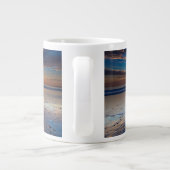 カリフォルニア州、劇的な海の海、日没 ジャンボコーヒーマグカップ (裏面)