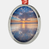 カリフォルニア州、劇的な海の海、日没 メタルオーナメント (左)