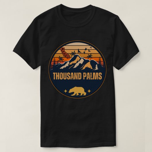 カリフォルニア州，千手のひら Tシャツ (デザイン正面)