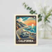 カリフォルニア州 |愛国心ヴィンテージ ポストカード (スタンド正面)