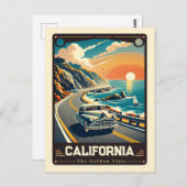 カリフォルニア州 |愛国心ヴィンテージ ポストカード (正面/裏面)