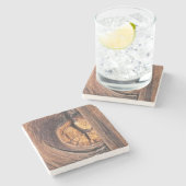 カリフォルニア州、木の結び目を閉じる ストーンコースター (横)