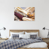 カリフォルニア州.秋ハーベストカラフルインディアンコーン キャンバスプリント (インサイチュ (寝室))