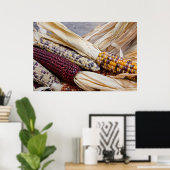 カリフォルニア州.秋ハーベストカラフルインディアンコーン ポスター (ホームオフィス)