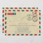 カリフォルニア州/英国アンティークエアメール | ウェディング 招待状 (正面/裏面)