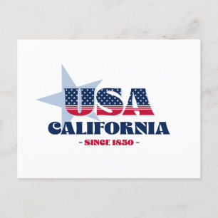 カリフォルニア州(赤、白、青) ポストカード