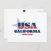 カリフォルニア州（赤、白、青） ポストカード (正面/裏面)