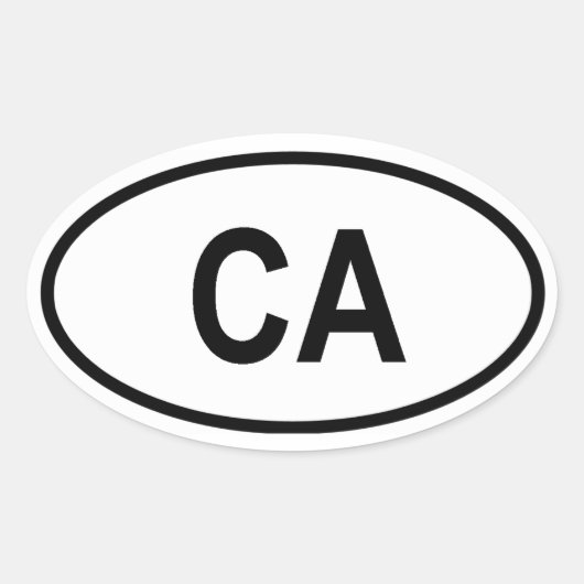 カリフォルニア州「CA」 楕円形シール (正面)