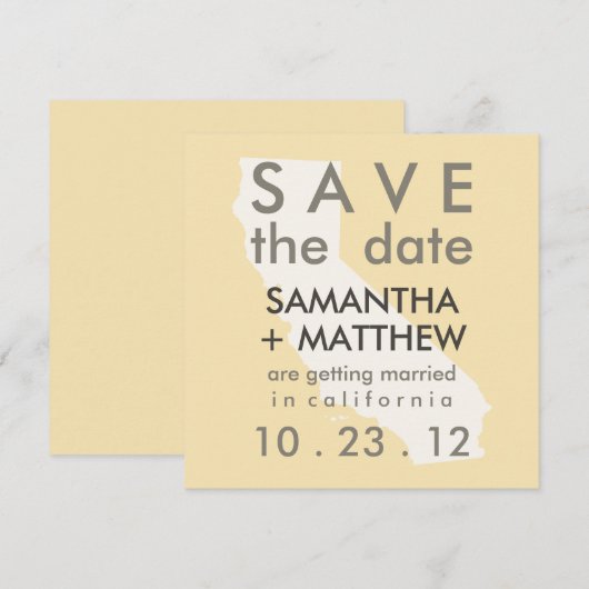 カリフォルニア州 Save the Date カード (正面/裏面)