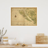 カリフォルニア州As An Island 1650 ポスター (キッチン)