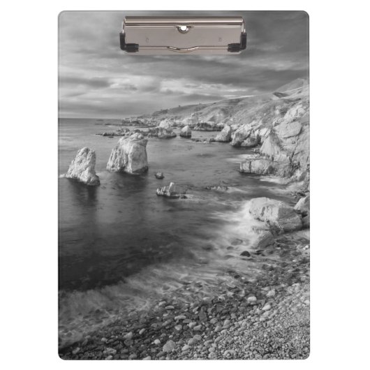 カリフォルニア州B&Wビーチ海岸線 クリップボード (正面)