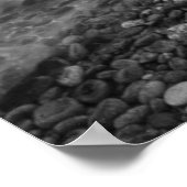 カリフォルニア州B&Wビーチ海岸線 ポスター (角)