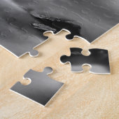 カリフォルニア州B&W滝 ジグソーパズル (側面)