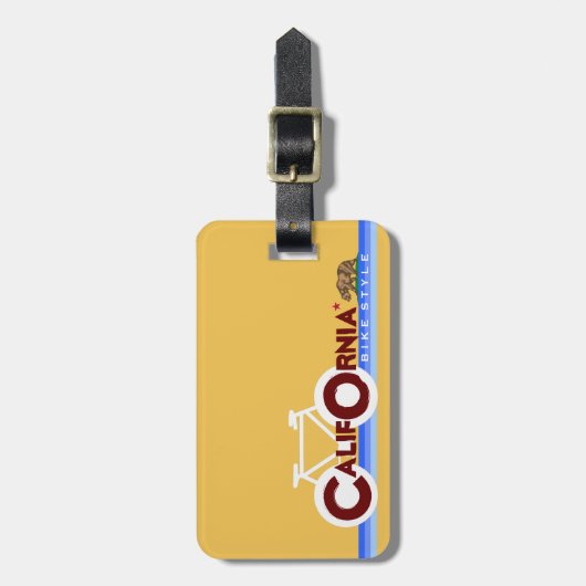 カリフォルニア州CAサイクリング州旗 ラゲッジタグ (正面縦)
