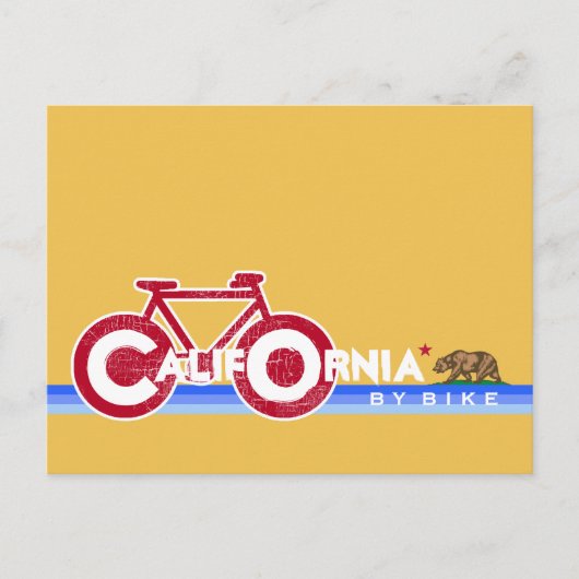 カリフォルニア州CAバイクベア州旗 ポストカード (正面)