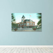 カリフォルニア州City HallHealdsburgの外観 キャンバスプリント (インサイチュ (ウッドフロア))