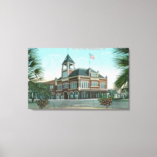 カリフォルニア州City HallHealdsburgの外観 キャンバスプリント (正面)