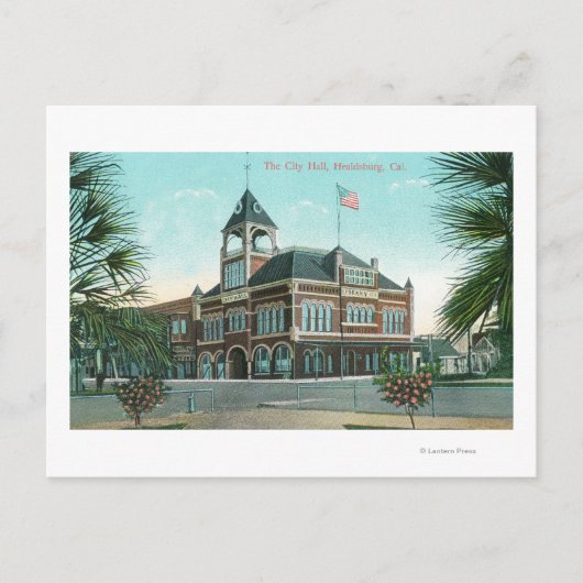 カリフォルニア州City HallHealdsburgの外観 ポストカード (正面)
