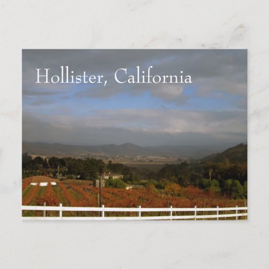 カリフォルニア州Hollisterの秋 ポストカード (正面)