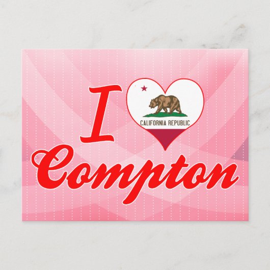 カリフォルニア州I Love Compton ポストカード (正面)