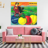 カリフォルニア州J.M.L. Apple Create LabelWatsonville キャンバスプリント (インサイチュ (リビング))